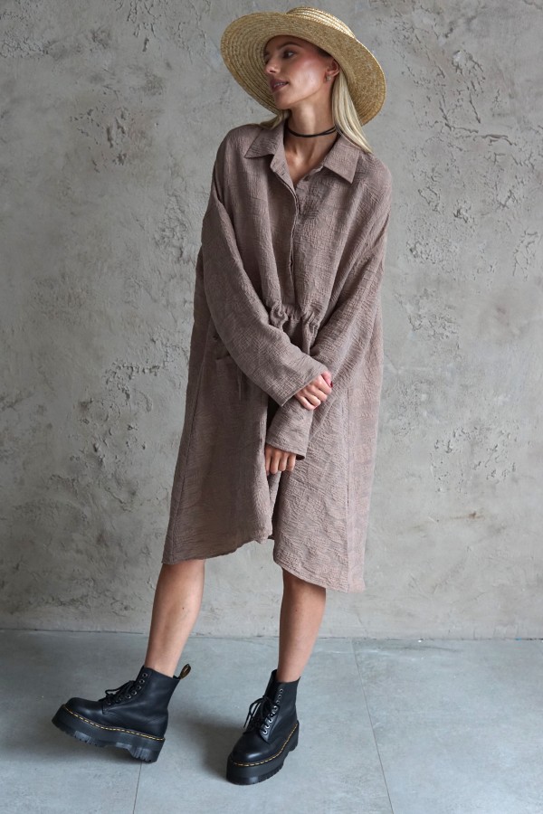 SHIRT DRESS WITH LONG SLEEVES 