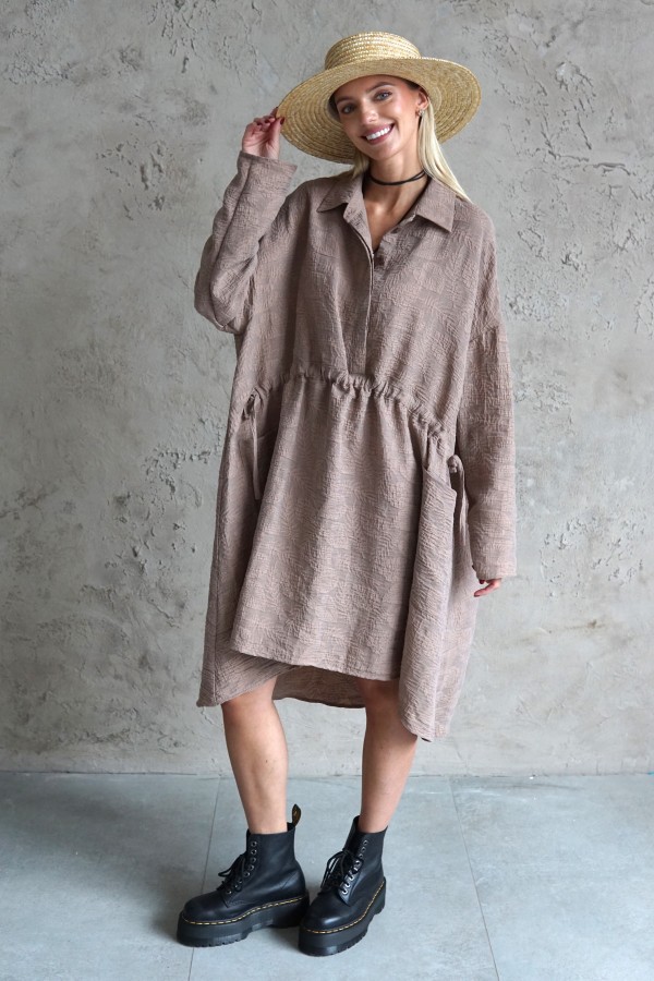 SHIRT DRESS WITH LONG SLEEVES 