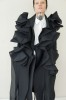 SPECIAL BLACK AVANT-GARDE LONG COAT WITH DETAILS