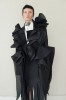 SPECIAL BLACK AVANT-GARDE LONG COAT WITH DETAILS