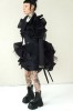 SPECIAL BLACK AVANT-GARDE COAT WITH DETAILS
