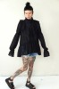 STYLISH BLACK BLOUSE WITH WIDE SLEEVES