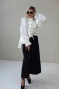 WHITE STYLISH BLOUSE WITH WIDE SLEEVES