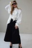 WHITE STYLISH BLOUSE WITH WIDE SLEEVES