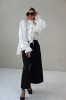 WHITE STYLISH BLOUSE WITH WIDE SLEEVES