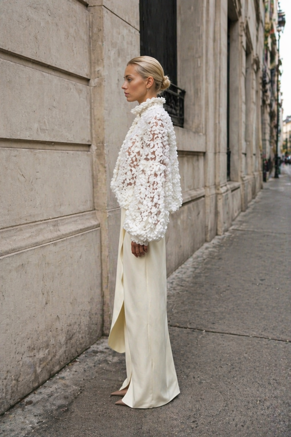 UNIQUE EVENING WHITE SHIRT