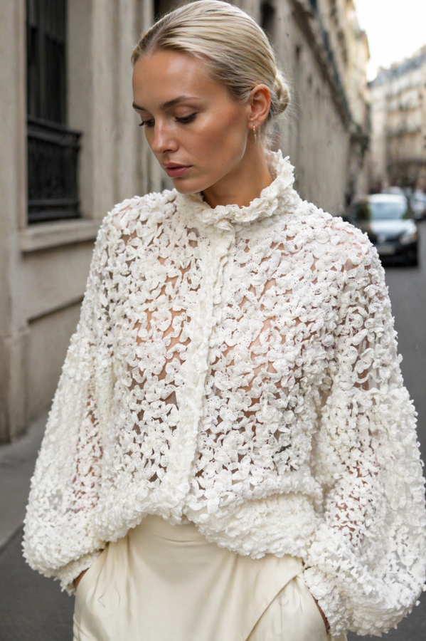 UNIQUE EVENING WHITE SHIRT