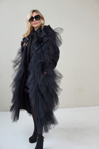 UNIQUE TULLE EVENING COAT 