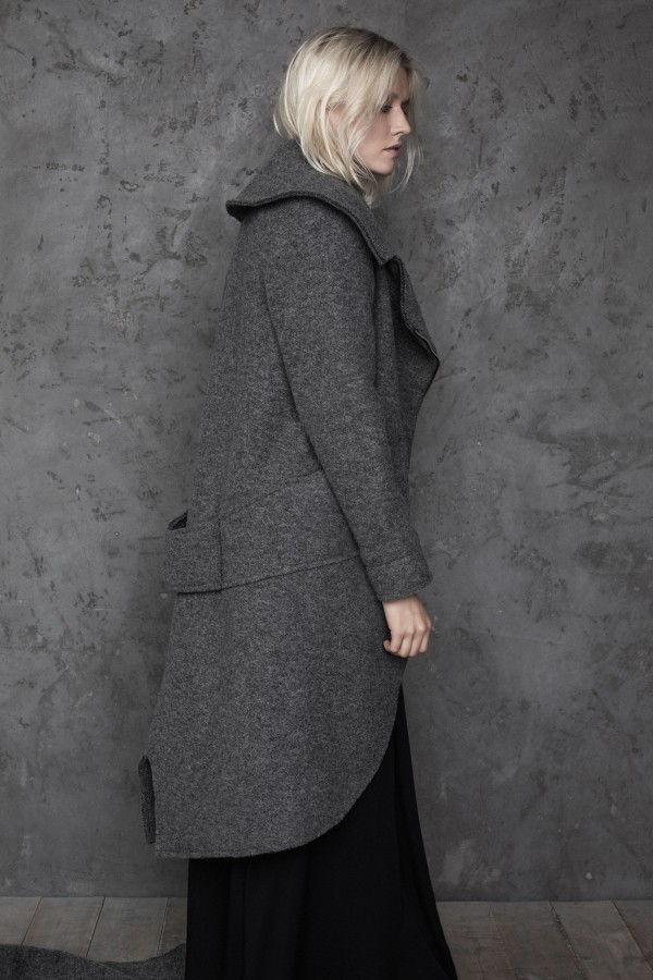  gray woolen coat with lining