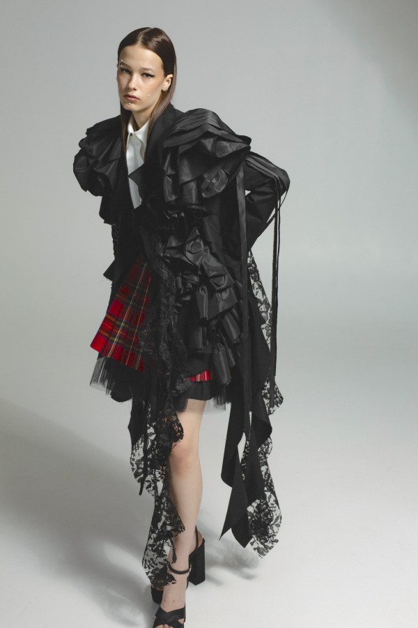 Black Ruffle Avant-Garde Blazer