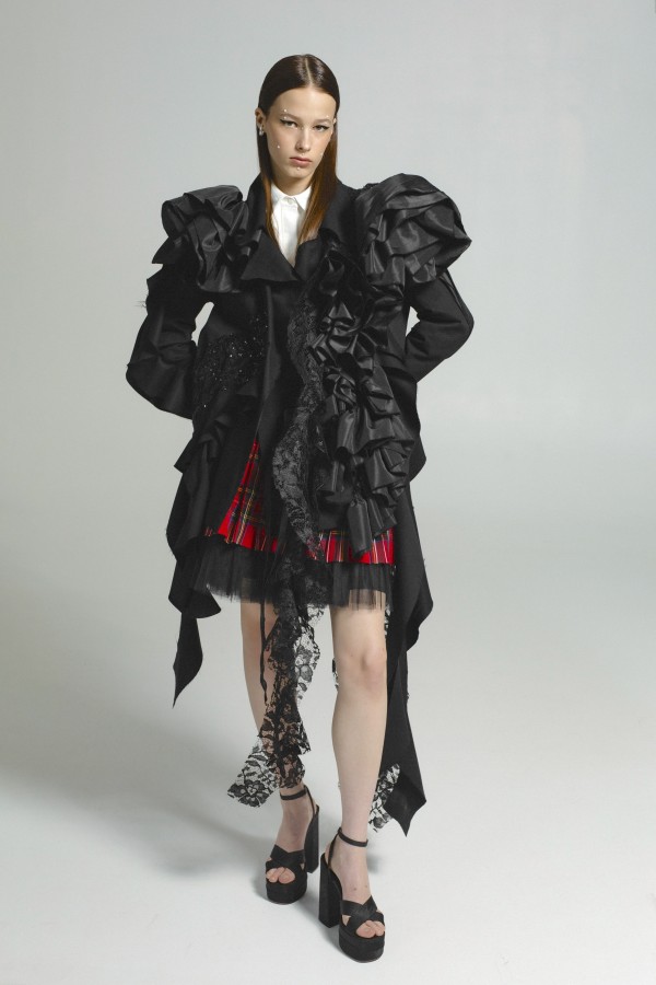 Black Ruffle Avant-Garde Blazer
