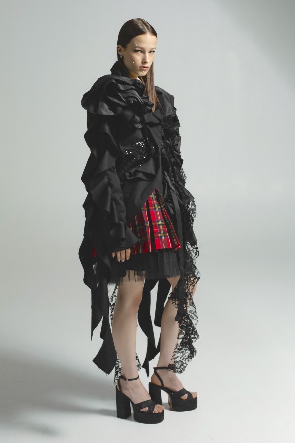 Black Ruffle Avant-Garde Blazer