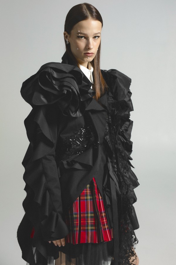 Black Ruffle Avant-Garde Blazer
