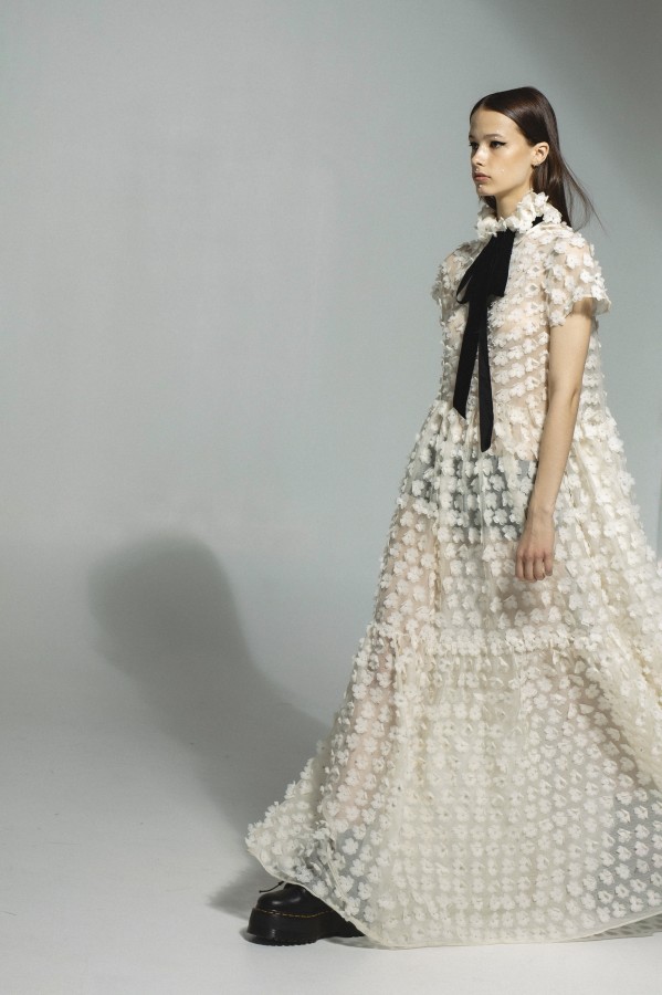 long light dress with black ribbon long light dress with black ribbon