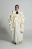 Avant Garde White Floral Coat, Editorial Photoshoot Coat, Couture Statement Coat, Oversized Designer Coat, Stage Costume, Artistic Fashion