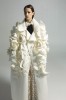 Avant Garde White Floral Coat, Editorial Photoshoot Coat, Couture Statement Coat, Oversized Designer Coat, Stage Costume, Artistic Fashion