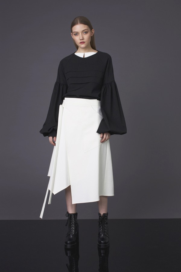 white asymmetrical  skirt