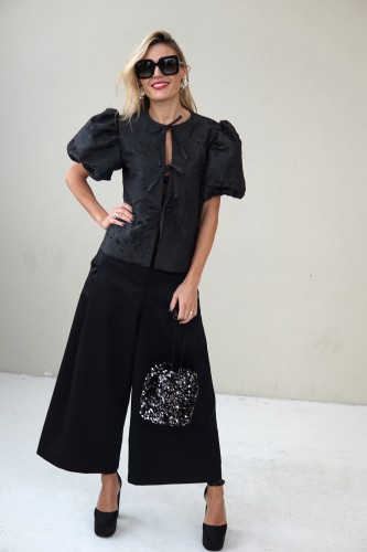 BLACK EVENING JACQUARD JACKET 