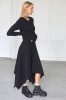 black cotton asymmetric dress
