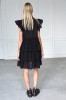 BLACK EMBROIDERED COTTON DRESS MONACO