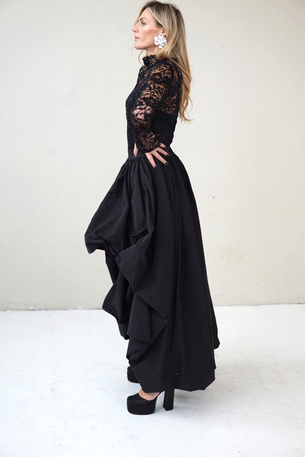 black evening lace blouse 