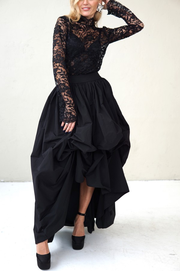 black evening lace blouse 