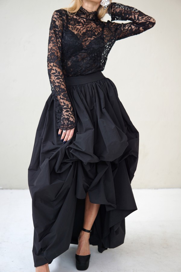 black evening lace blouse 