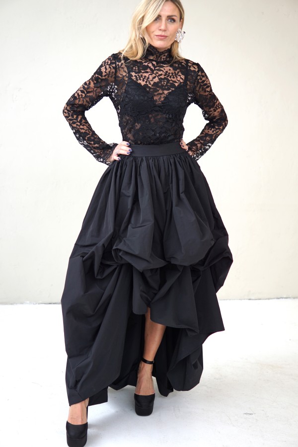 black evening lace blouse 