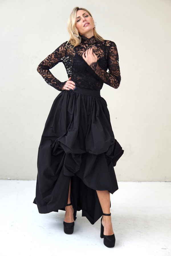 black evening lace blouse 