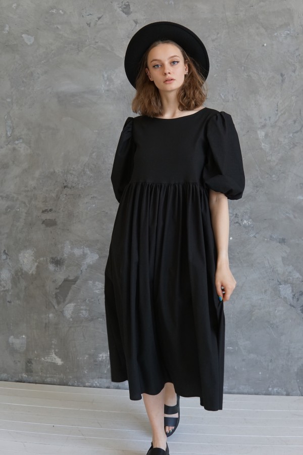 black linen dress