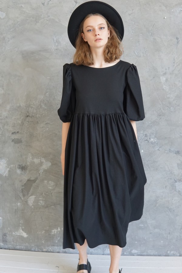 black linen dress