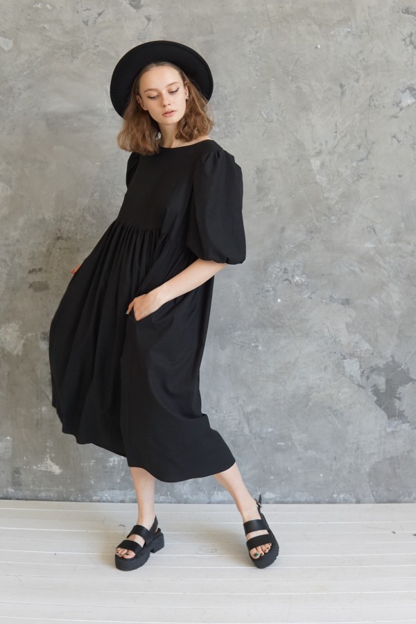 black linen dress