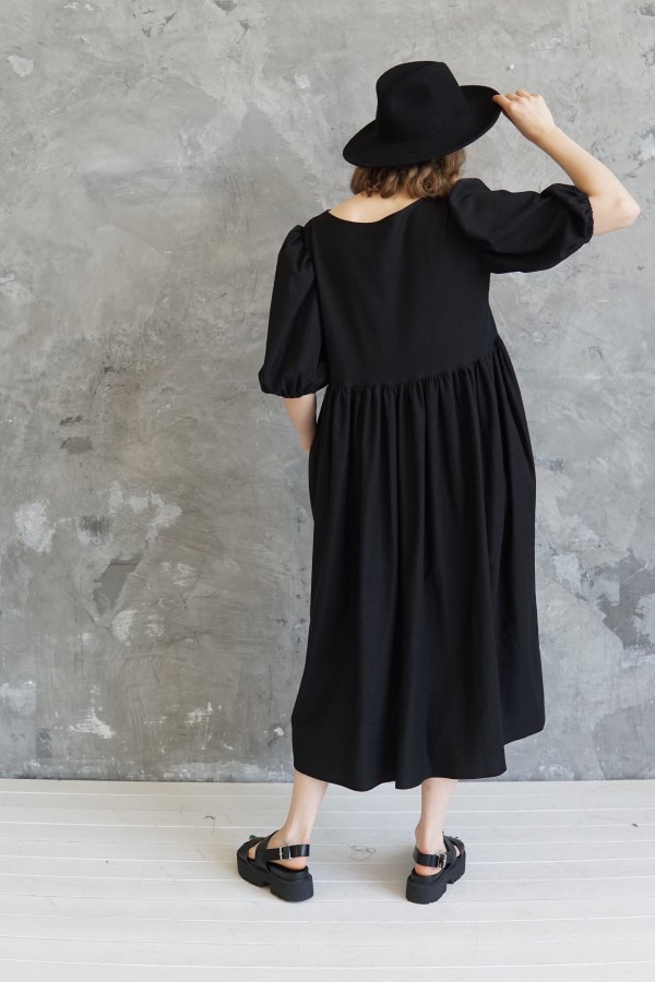 black linen dress