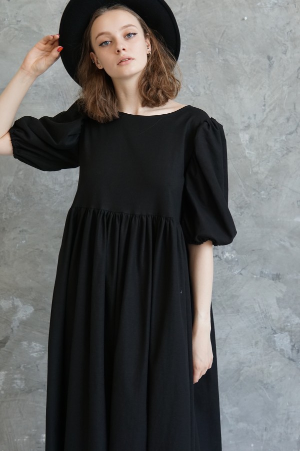 black linen dress