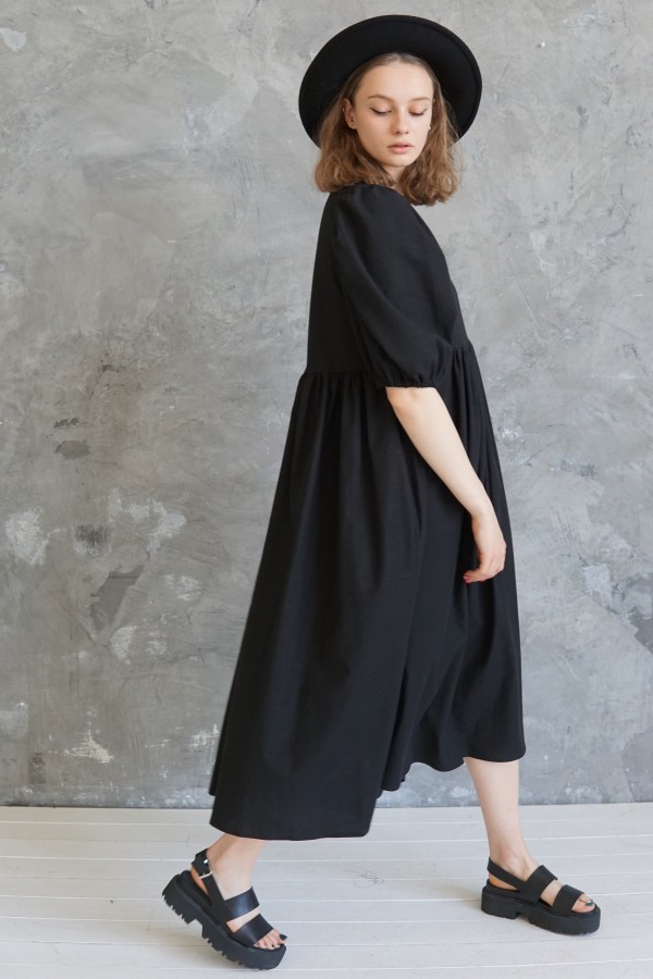 black linen dress