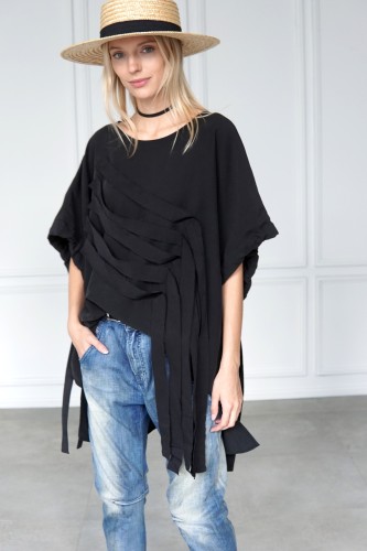 black loose blouse