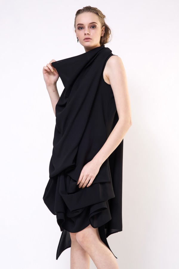 Black silk dress