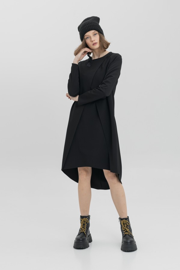 dress with pleated collar