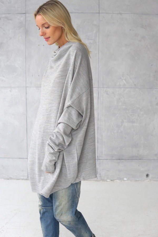 gray cozy blouse