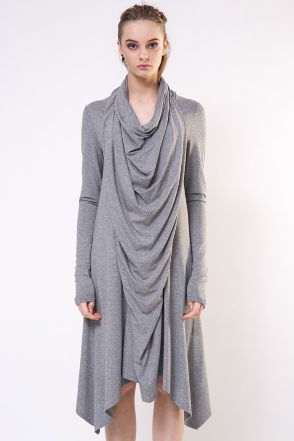 Gray draped dress