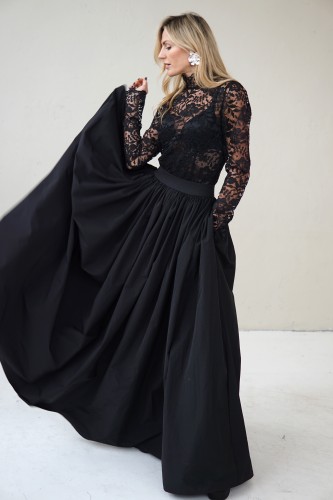 LONG EVENING TAFFETA SKIRT  