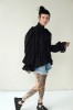 BLACK STYLISH BLOUSE WITH WIDE SLEEVES