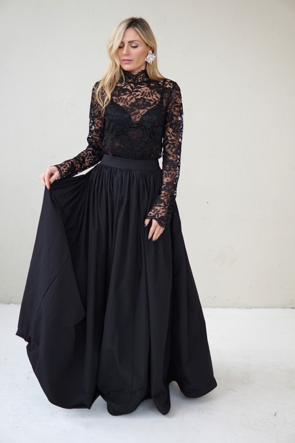 black evening lace blouse 