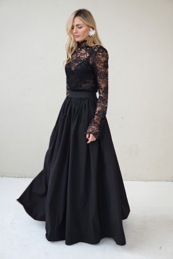 black evening lace blouse 