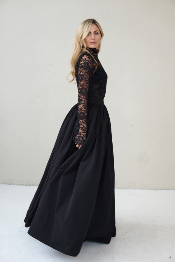 black evening lace blouse 