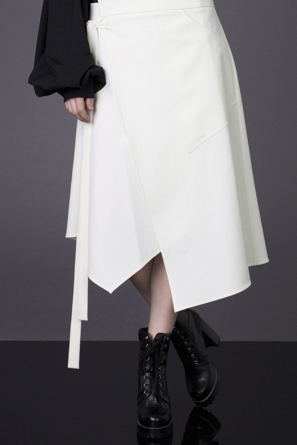 white asymmetrical  skirt