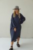 LOOSE SILHOUETTE GREY LINEN DRESS