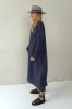 LOOSE SILHOUETTE GREY LINEN DRESS