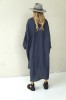 LOOSE SILHOUETTE GREY LINEN DRESS