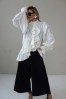 WHITE STYLISH BLOUSE WITH WIDE SLEEVES